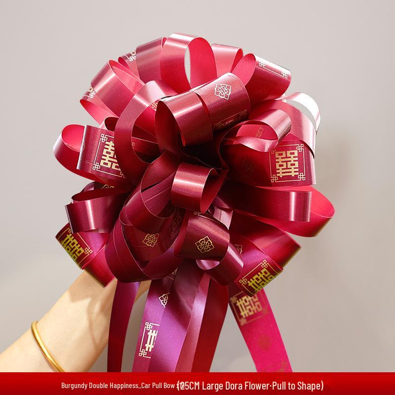 Large Red Wedding Car Pull Bow Decoration - Ribbon for Wedding Pickup and Team Cars