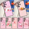 Kawaii Strawberry Milk Phone Case For Samsung Galaxy S25 Ultra S24 S23 Ultra S9 S10 S20 S21 S22 Plus S24 FE Cover