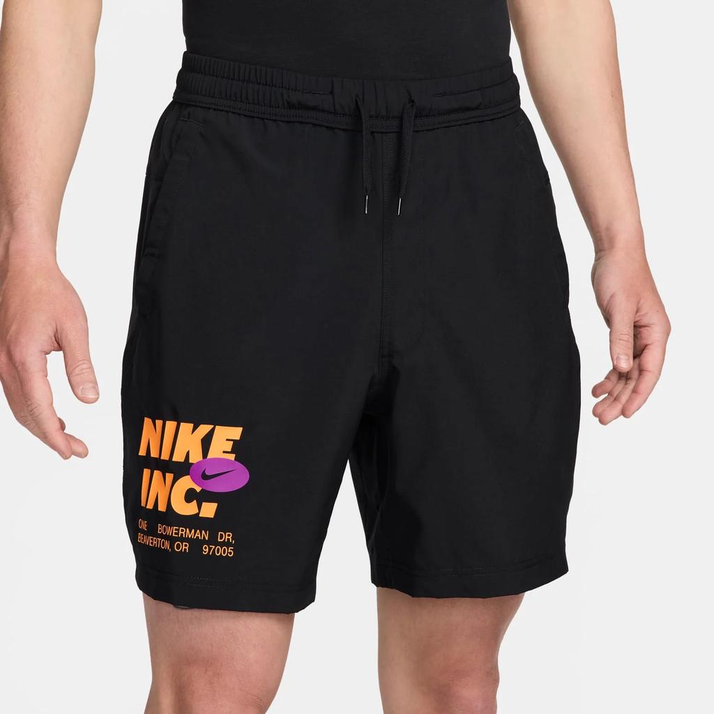 Nike Letter Lace-Up Mid-Waist Loose Casual Shorts Men shorts Black FN3993-010