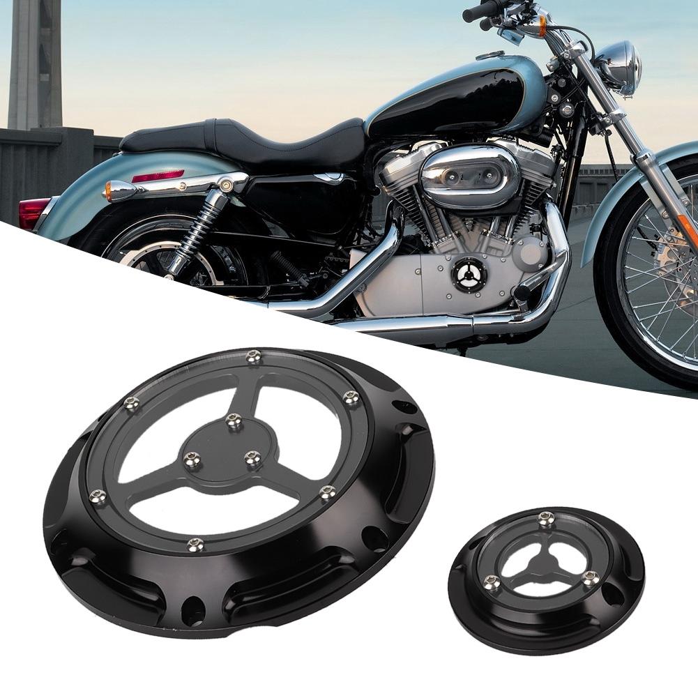 Aluminum Motorcycle Derby Cover Timing Timer Covers Set for XL XR 883 1200(black)