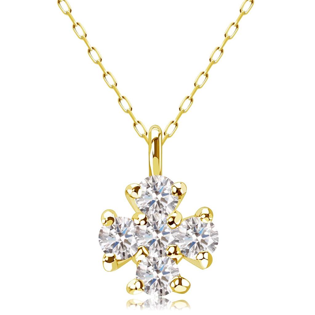 Lala Christie Diamond Cross Necklace in 18K Gold Women's 0.1ct (lp51-0013-yg)