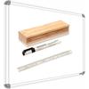 YAJNAS Non Magnetic 1.5X2 Feet Double Sided White Board and Chalk Board, One Side White Marker and Reverse Side Chalk Bo