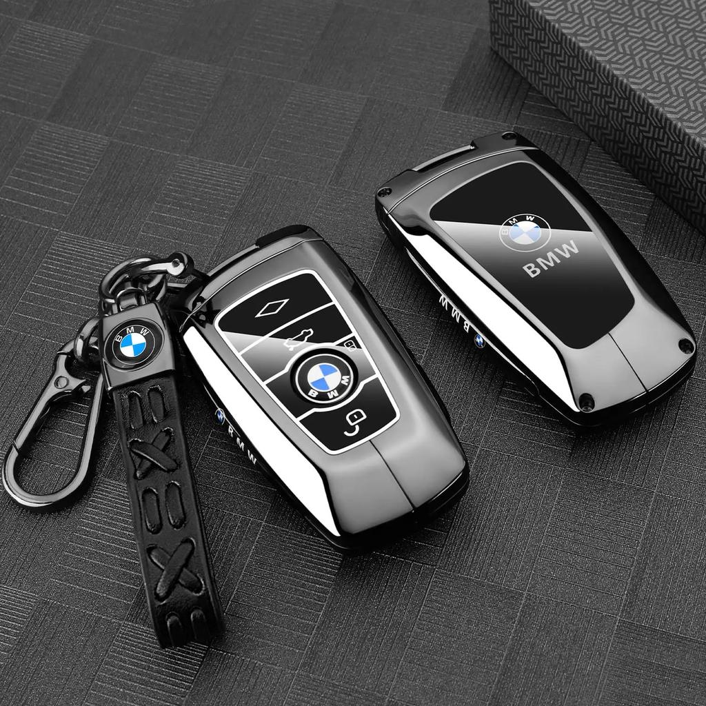 Zinc Alloy Leather Car Remote Key Case for BMW F10 F11 F20 F25 F30 F31 F34 G20 G30 X3 X4 I3 M3 M4 1 3 5 Series Accessory