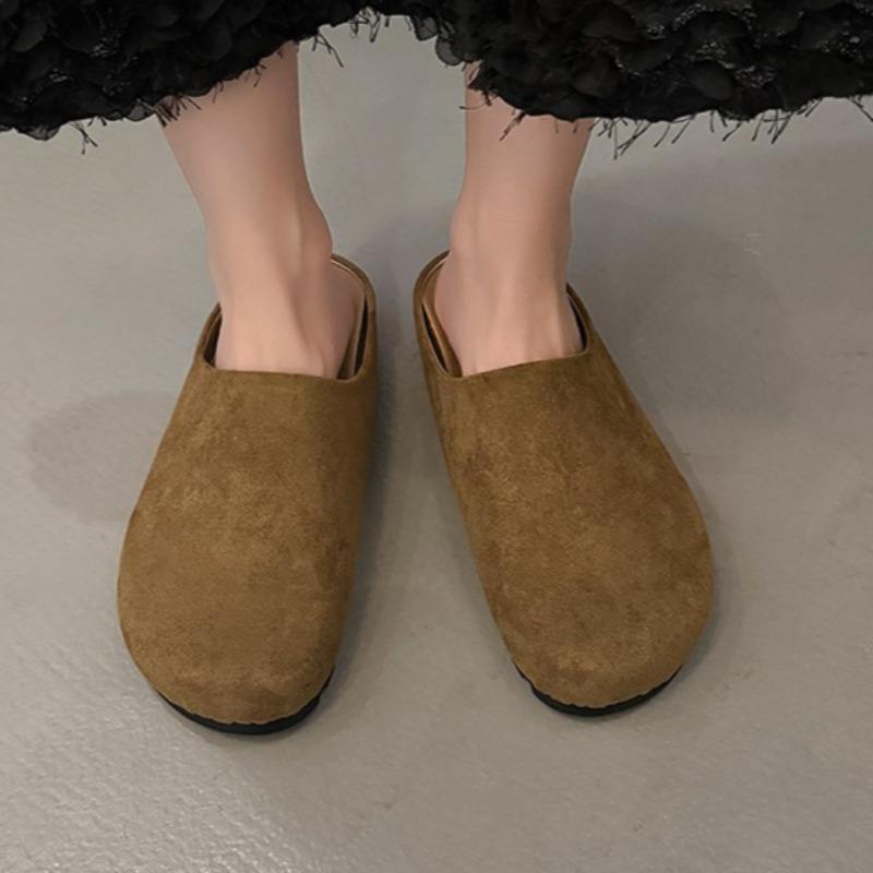 Fashion 2025 New Flats Women Mules Shoes Designer Suede Woman Shoes Summer Fashion Casual Sandals Walking Classical Zapatillas De Mujer