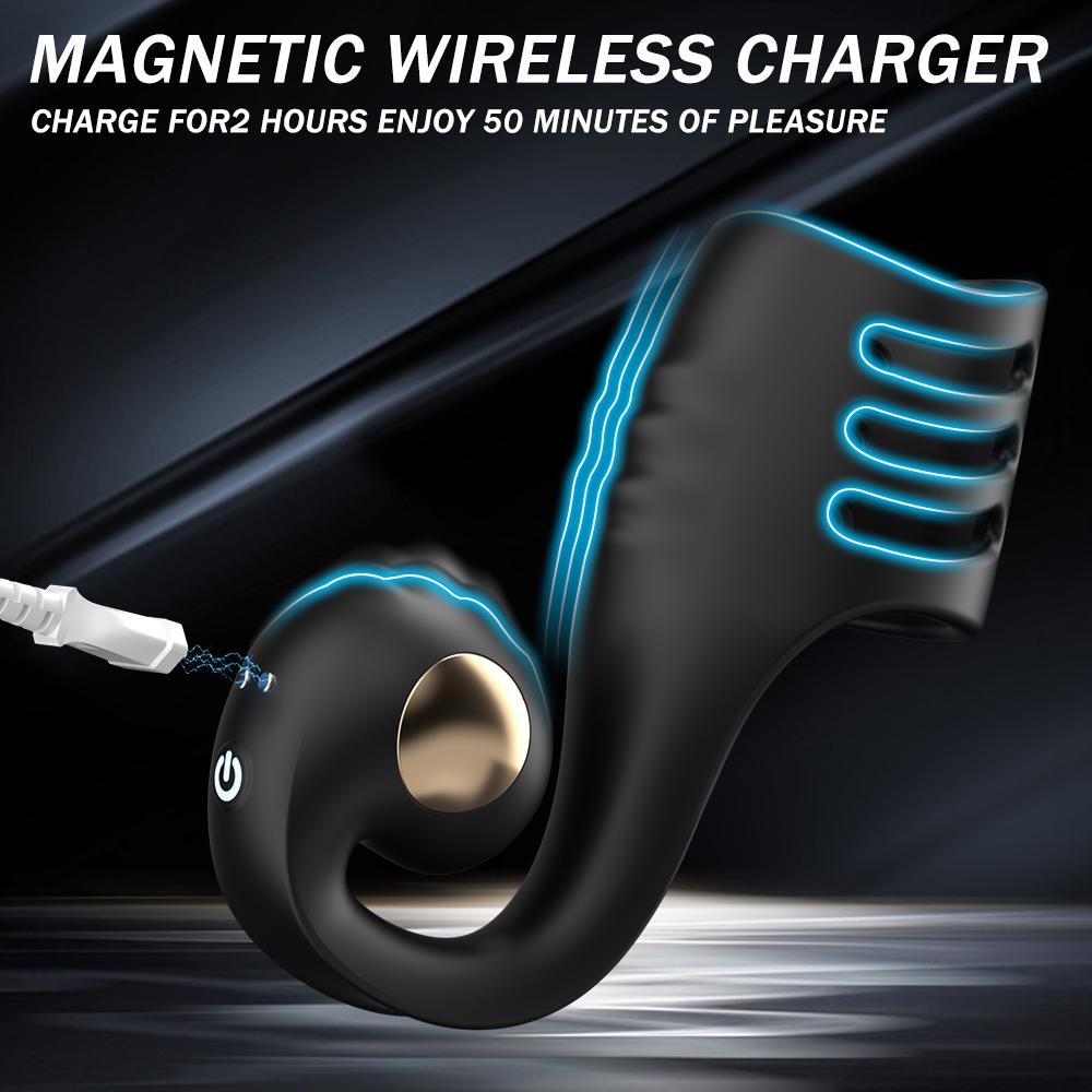 Powerful Penis Ring Vibrator Male Remote Control Dual-motor Delay Ejaculation Enlargement G-Spot Stimulation Sex Toy For Couple