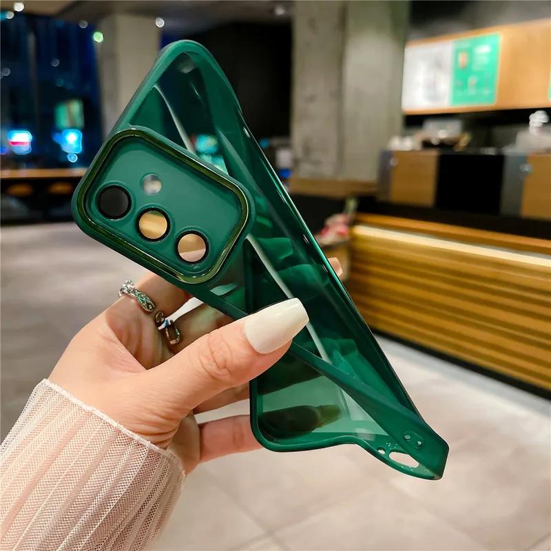 Phone case for Samsung A56 A36 A26 A16 camera protection film transparent silicone cover solid color utility cases with texture