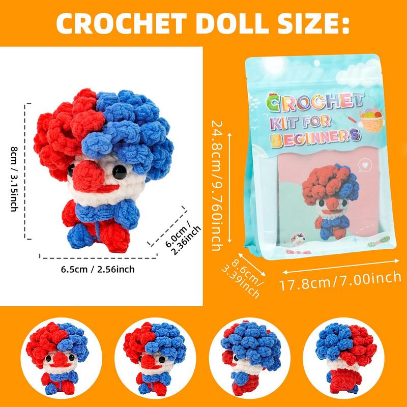 Beginners Crochet Kit Complete Beginner Crochet Kit Red And Blue Doll Crochet Kit For Beginners Handmade Knitting Kit With