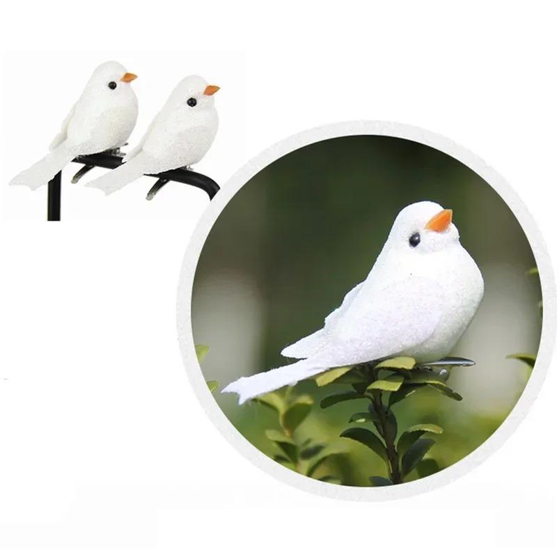 12pcs/set of Artificial Simulation Foam Bird Set Mini Bird Jewelry Flash DIY Craft garden decoration