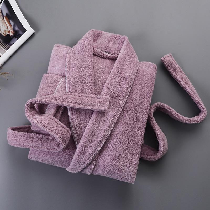 

Бавовняний халат п ятизірковий - Товстий, поглинаючий зимовий махровий матеріал для чоловіків і жінок Extra Large