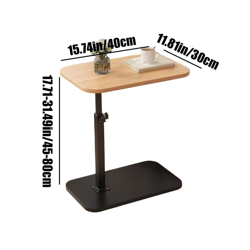 Adjustable C-shaped table for small spaces 360-degree horizontal rotation Multifunctional use 360 Degree Rotating End Table