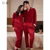 Xuan Liang [Pure Cotton] Couple's Pajamas Women's Spring and Autumn Red Wedding New Chinese Men's Home Furnishing Set