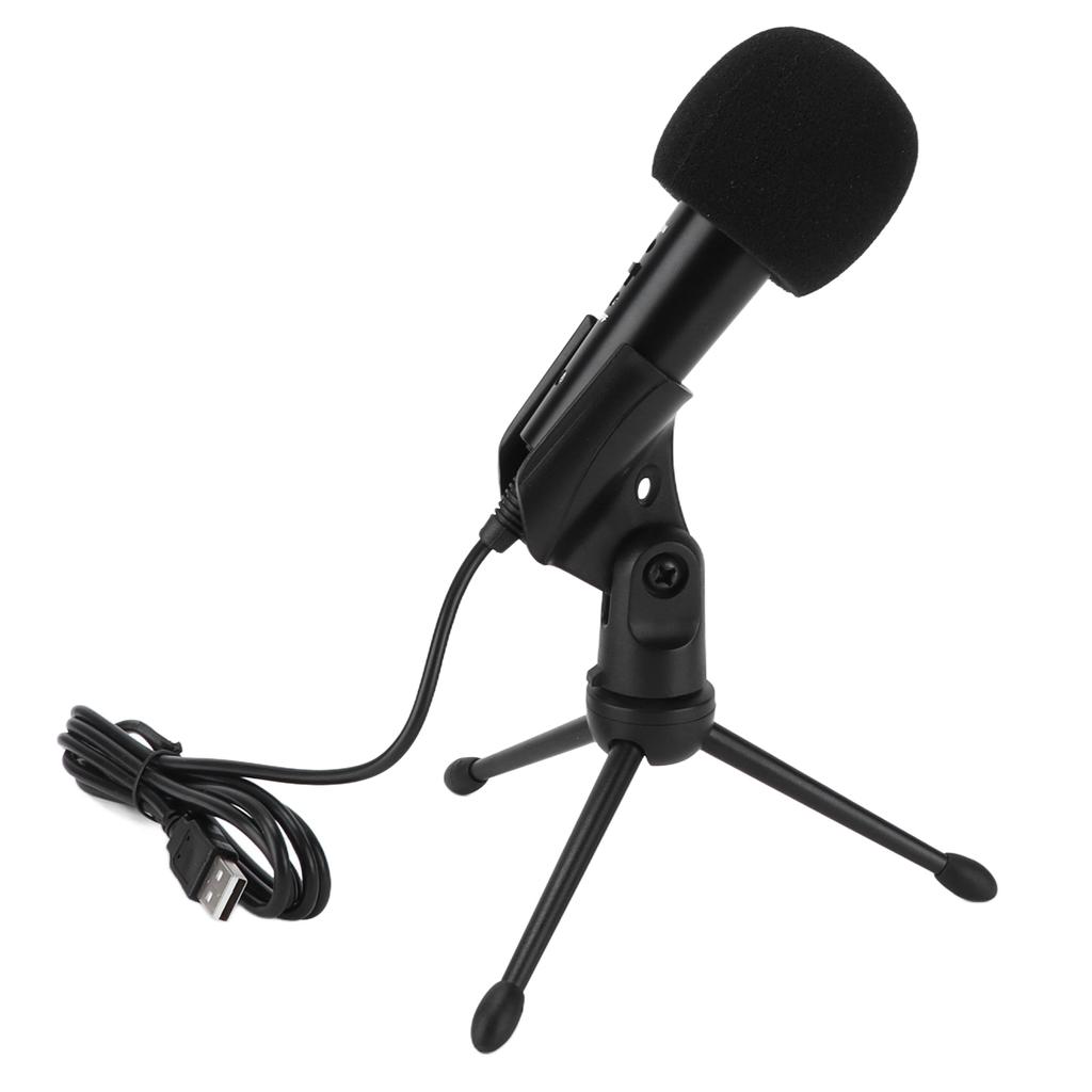 Condenser Microphone Kit with Tripod Stand USB Plug Recording Small Mic with Cable Equipment