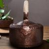 Vintage Copper Coffee Pot,Handheld Hammer Texture Weave 5 Liters With Lid Heat Resistant Filter Water Kettle,Handcrafted Teapot