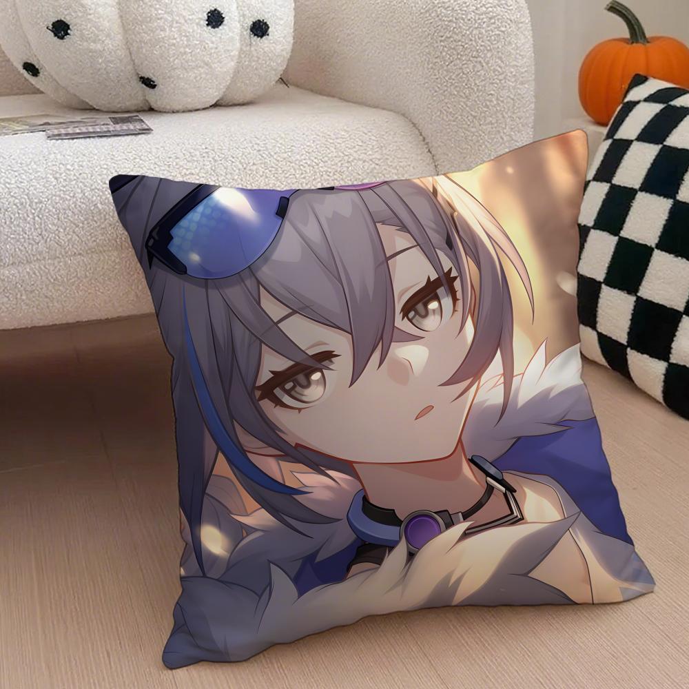 BBronya Star Rail Game Character Cushion Cover Throw Pillow Cover Hidden Button Durable Polyester Chair Cushion