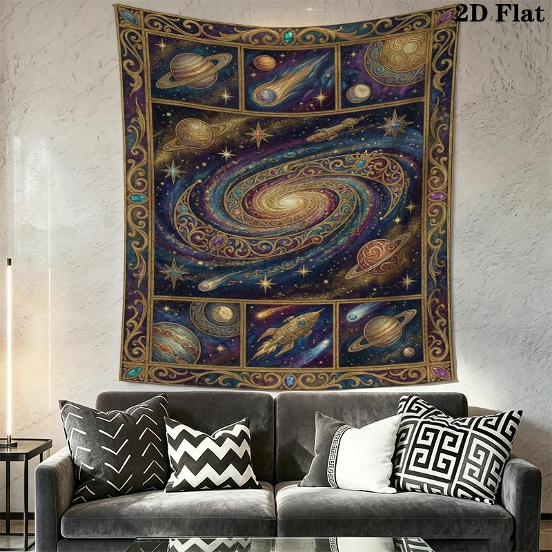 Space Wall Tapestry Aesthetic Wall Hanging Printed Fabric Blanket Decorative Tapestries for Bedroom Living Room Home Decor