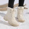 Winter Snow Boots Plush Warm Cotton Shoes Wear-resistant Windproof Sports Outdoor High-top Lace-up Boots Large Size