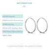 925 Gümüş 30mm 50mm 60mm Pürüzsüz Hoop Küpe Kadın Kızlar Için Charm Takı Hediye