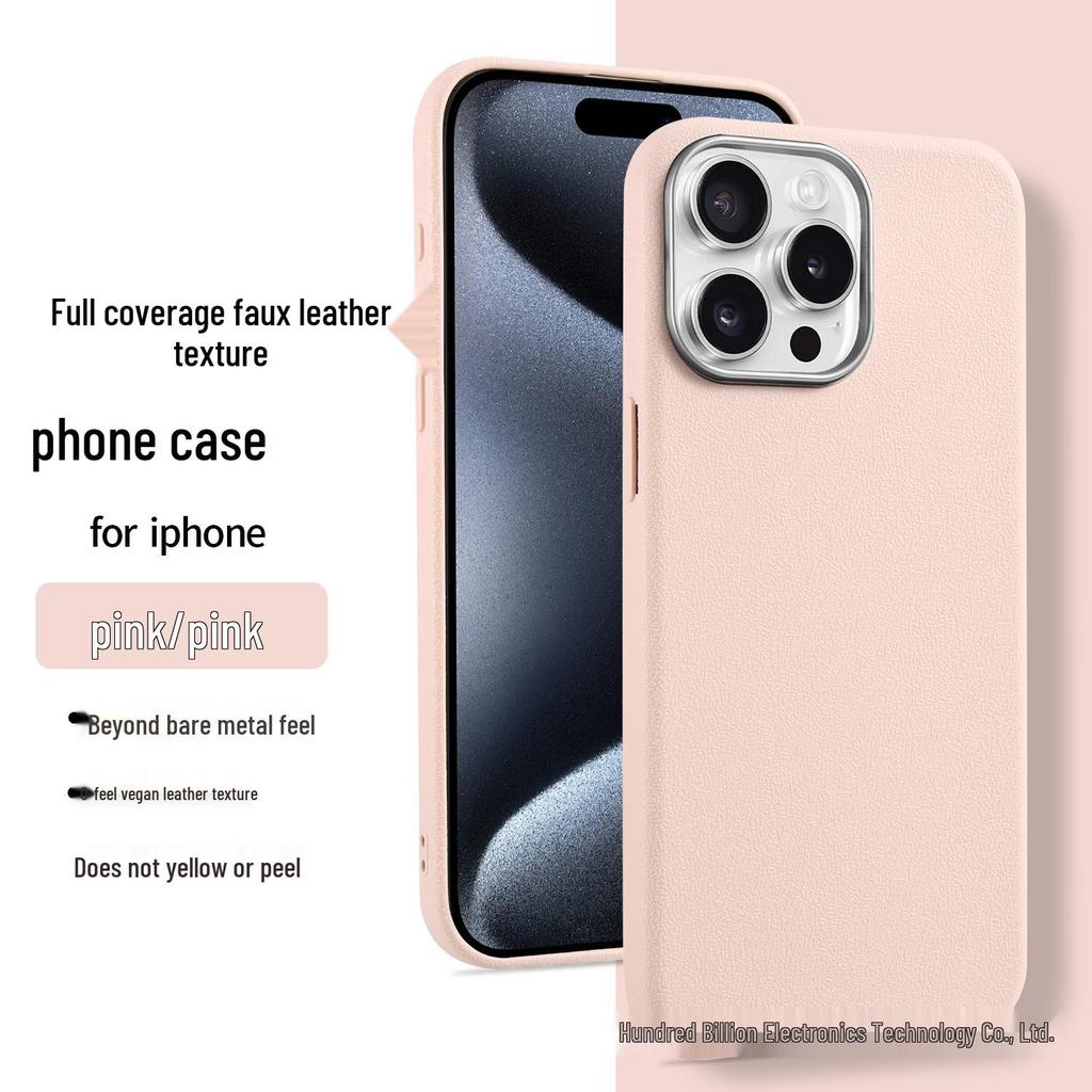 iPhone 15 Pro Max Leather Texture Stand Case with Large Hole for Apple 16