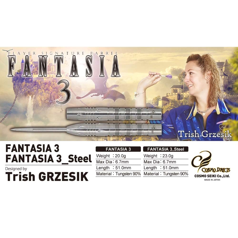 COSMO DARTS FANTASIA3 2BA Trish Grasick Player Model Dart Barrel Dart Set