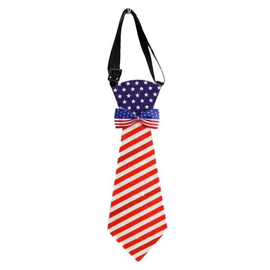 

Patriotic Bow Tie for Independence Day 2026 Adjustable Neck Strap Felt Fabric Knot-free Tie Party Decoration Accessories for July 4th D
