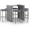VidaXL Ensemble de bar de jardin 7 pcs avec coussins gris poly rotin, ensemble de table de bar, table et chaise de bar, 3187622