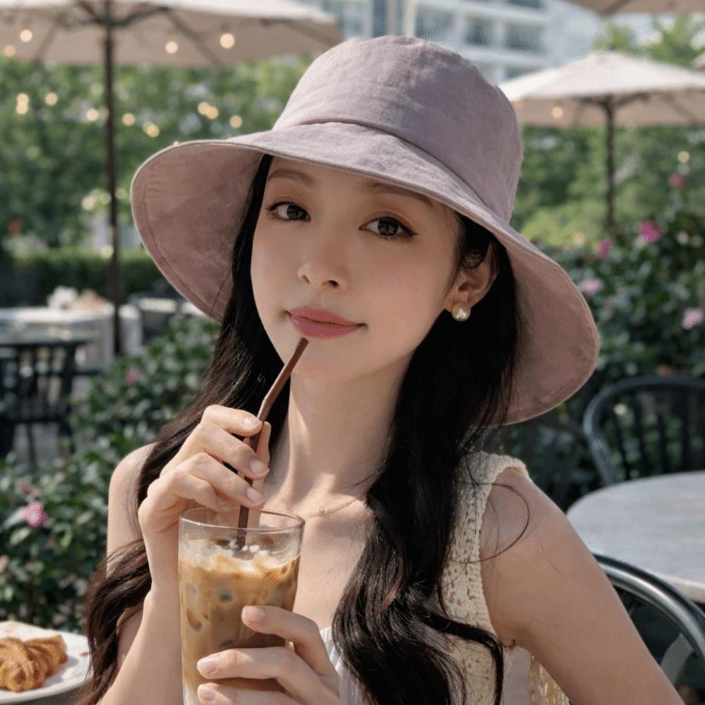 Wide Brimmed Women's Bucket Hat Anti-UV with Bowknot Summer Sun Hat Breathable Sunscreen Protection Sunscreen Visor Cap Outdoor
