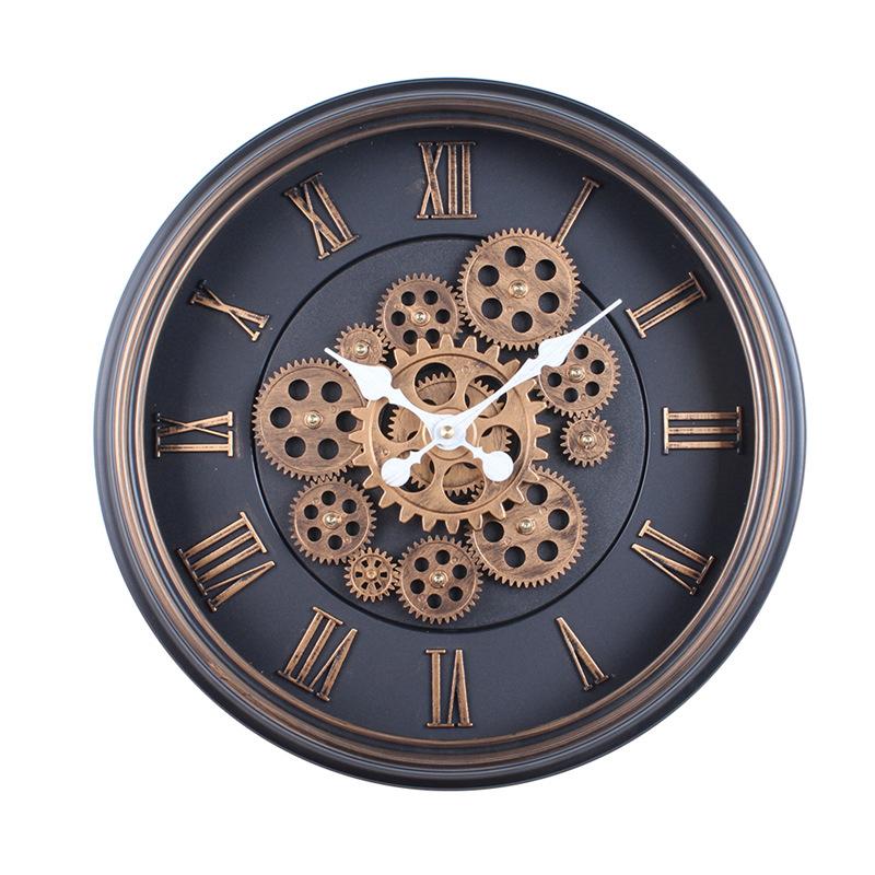 Ностальгические Ретро Шестеренки Круглые Настенные Часы Гостиная Настенные Украшения Часы Антикварный Стиль Многофункциональные Креативные Художественные Часы 43cm retro gear wall clock [style 1]