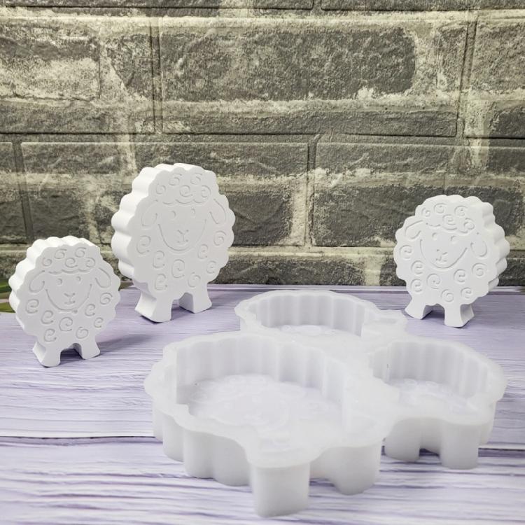Animal Sheep Statue Silicone Molds for Candle Soap Chocolate Candy Cake Fondant Decoration Cement Gypsum Silicone Molds