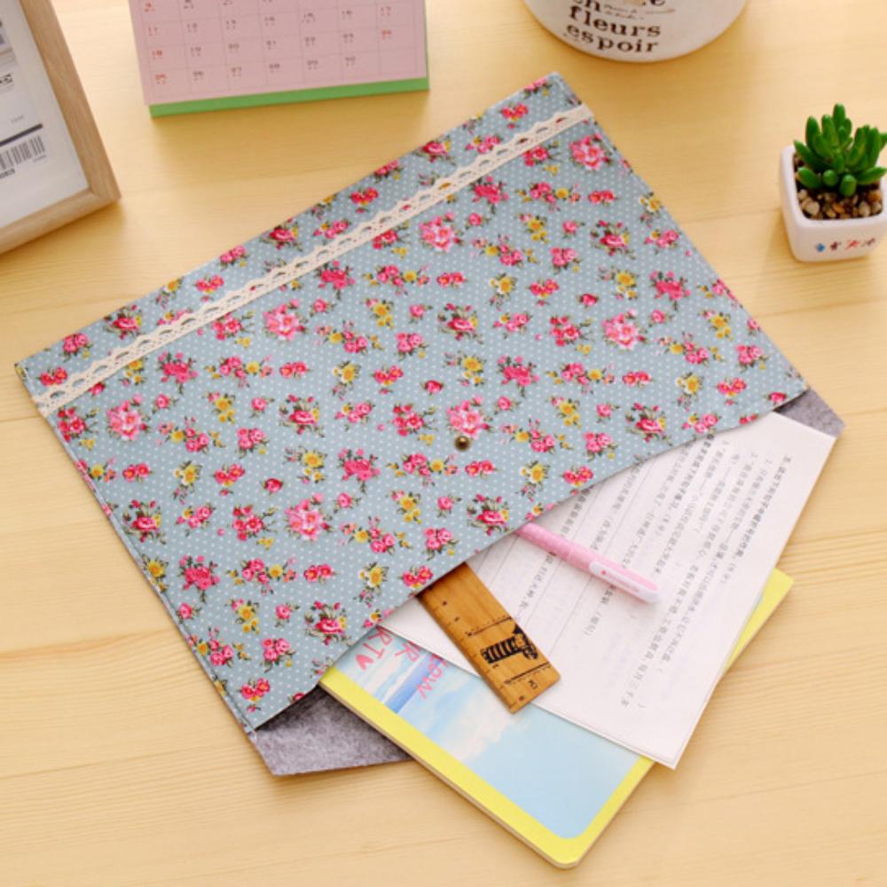 Elegant Envelope File Organizer Document Protector Button Folder Portable Data Bag  Students