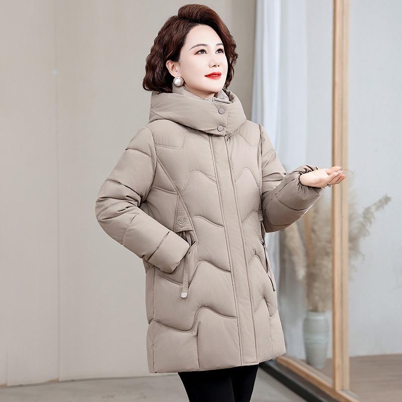 Winter new polyester cotton clothes women's medium and long thickened warm jacket large size winter cotton-padded clothes are fashionable and thin