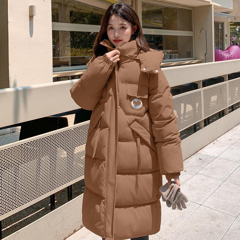 Down cotton coat for women, 2025 winter new style cotton coat, medium and long fashionable all-matching thick loose figure-flattering winter coat