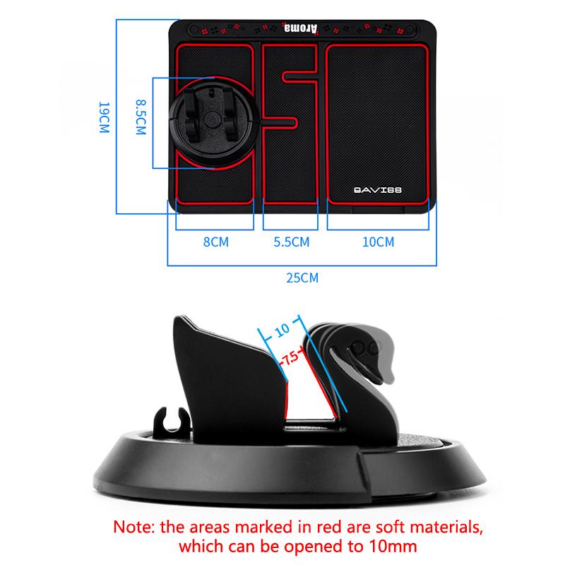 4 In 1 Car Anti-Slip Mat Silicone Dashboard Sticky Non-Slip Phone Holder Mat