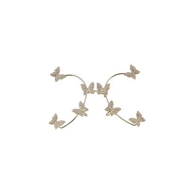 Chic Butterfly Elf Ear Cuff Fairy Rhinestone Ear Clips Fashion Pearl Flower Ear Cuffs Girls