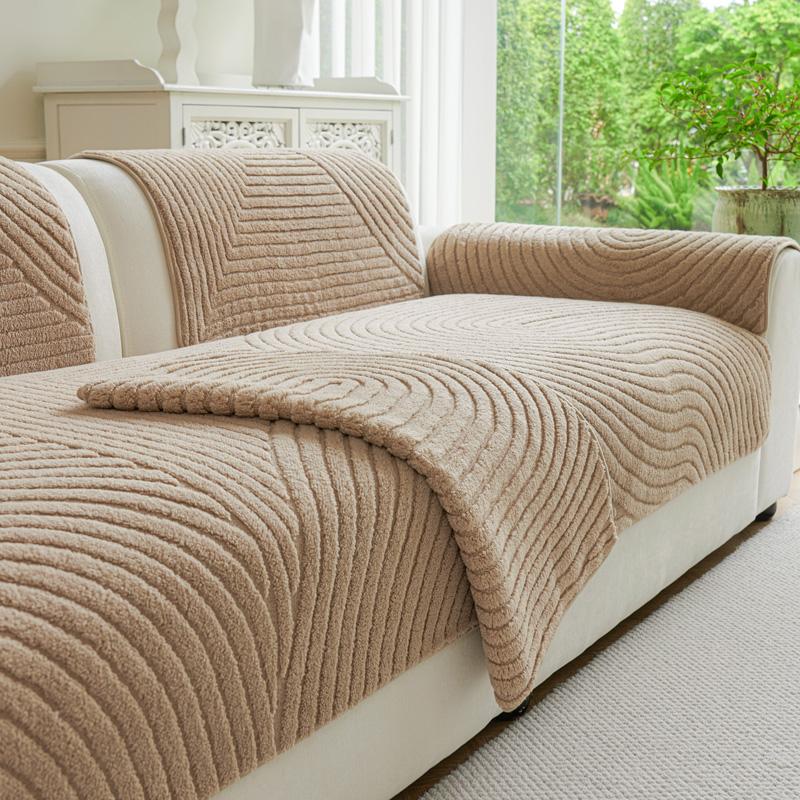 

Утолщенная теплая ткань для чехла на диван для осени и зимы, новая, фиксированная, противоскользящая подушка для дивана, ткань для чехла на диван прямого ряда, простой стиль 70x70cm хаки