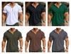 Men's Cross-border Henley Sport Hoodie: Short Sleeve Outdoor Running Fitness Top