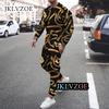 Men Sport Jogging Tracksuit Set Casual 3D Print Suit Oversize Outfit 2-piece Long Sleeve T-Shirt Trousers Graphic T shirts