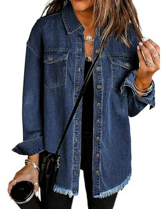 Women's Loose-Fit Brushed Denim Jacket