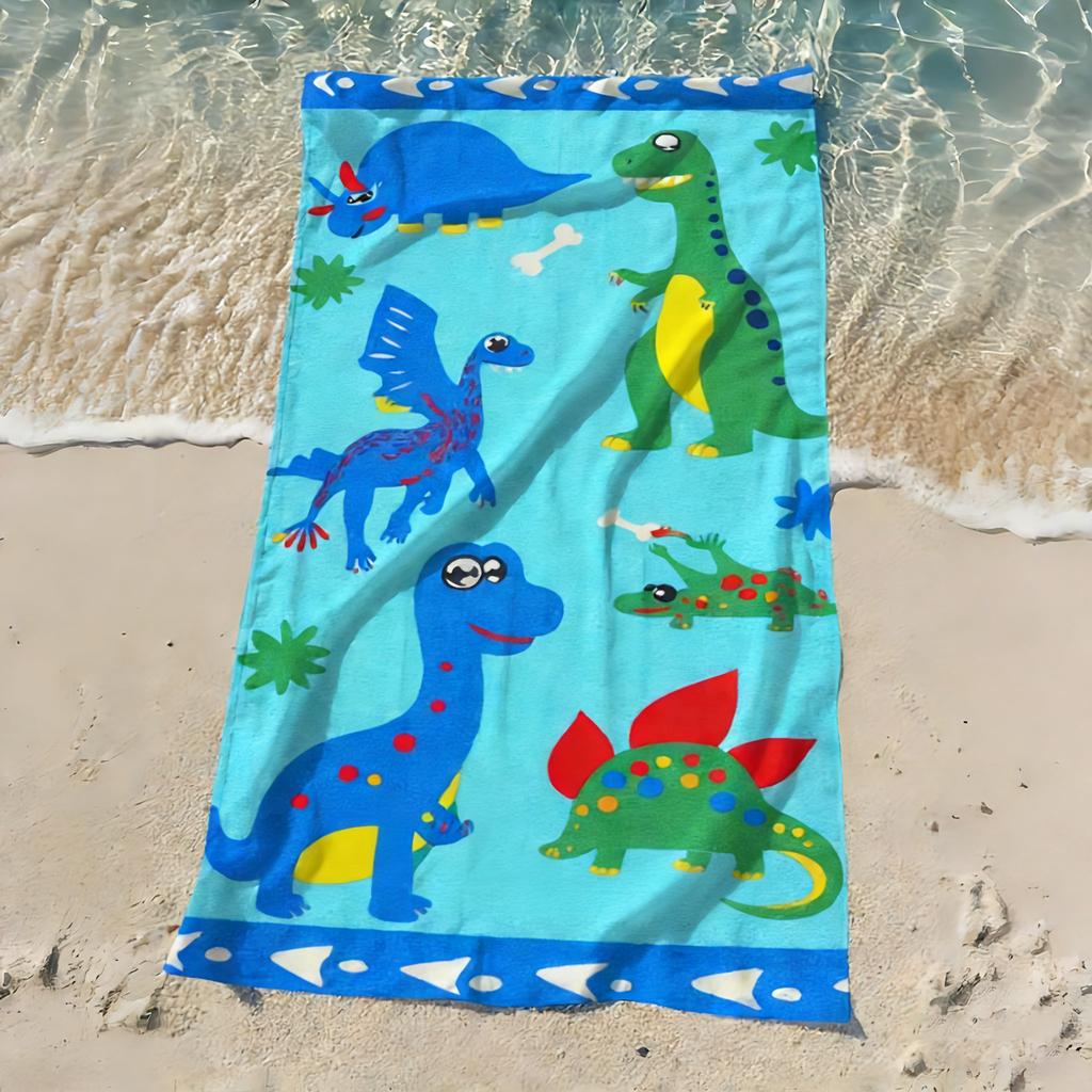 1PC Dinosaur Theme Print Extra-large Soft Beach Towel Super Absorbency Suitable for Seaside Vacation Pool Yoga Travel Gift