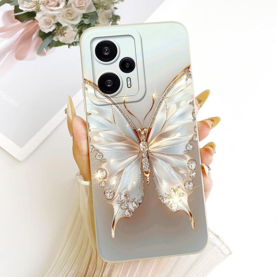 For Xiaomi Redmi Note 12 Turbo Cute Cat Flower Cartoon Phone Case For Redmi Note12 Turbo Shockproof Soft Silicone Bumpers