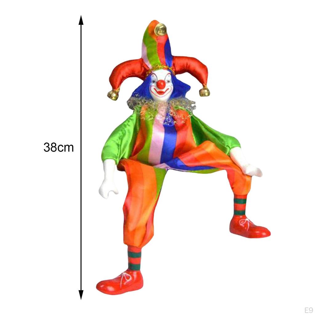 Clown Doll Figure Funny Harlequin Artware Valentine Gift Action Angle Model
