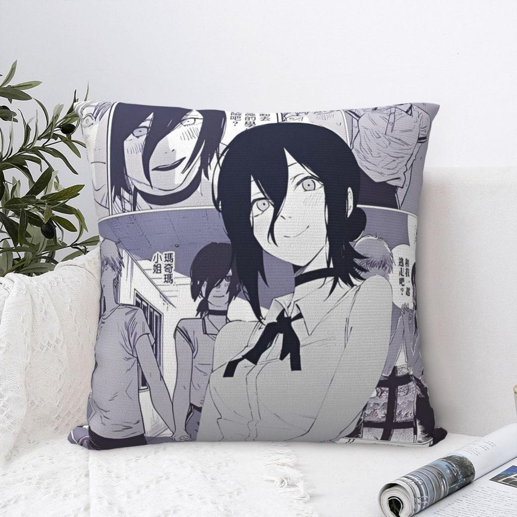 Chainsaw Man Reze Pillow Case Anime Manga Cushion Covers Custom Decor Pillowcase For Living Room 18"X18"