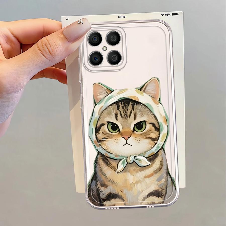 Soft Phone Cover Case for Honor X8b X9b X7b X8a X8 X9a 90 Lite Cartoon Cat