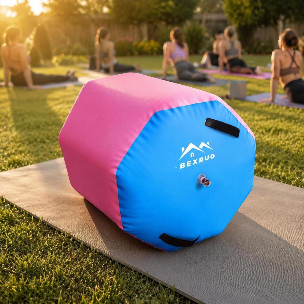 Inflatable Training Roll Gymnastics Machine Yoga Air Barrel for Practice Balance