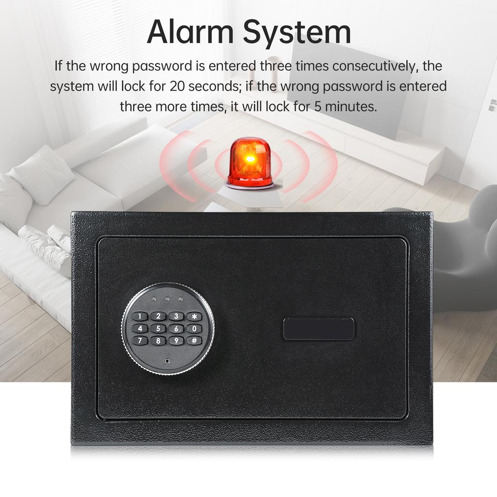 Home Safes Box Fireproof Waterproof Alarm System with Keypad and 2pcs Spare Key Digital Home
