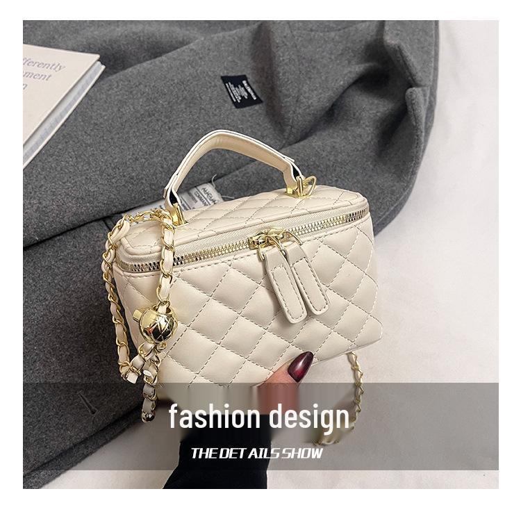 Xiao Xiang Trendy Diamond Lattice Chain Mini Handbag - Versatile Shoulder & Crossbody Square Bag