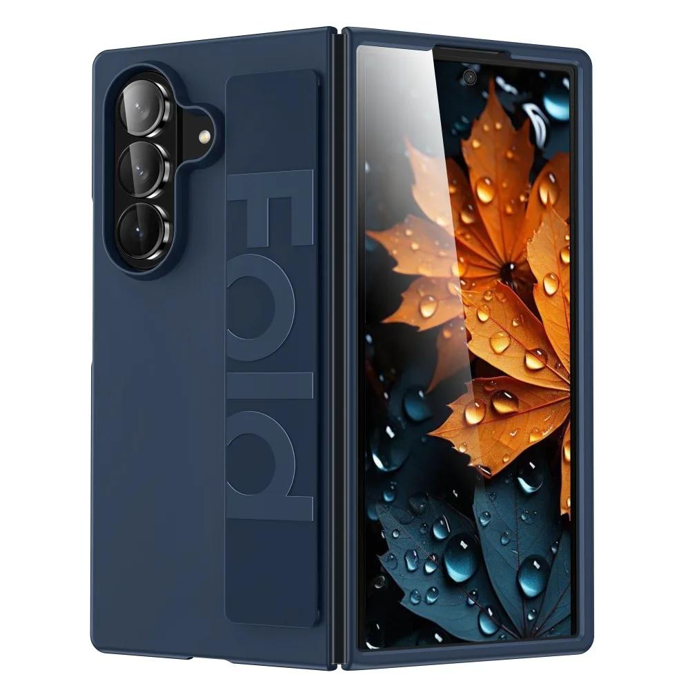 

Матовый силиконовый эластичный ремешок на запястье Складной чехол для телефона для Samsung Galaxy Z Fold 7 6 5 4 3 Однотонный противоударный защитный чехол Galaxy Z Fold3 5G