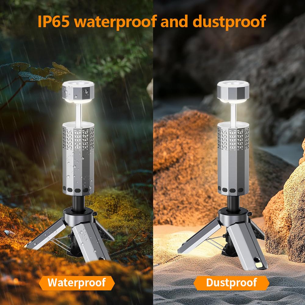 15600mAh Camping Lights Rechargeable Telescopic Portable Tent Magnetic Lantern Collapsible Flashlight Hiking Fishing Travel