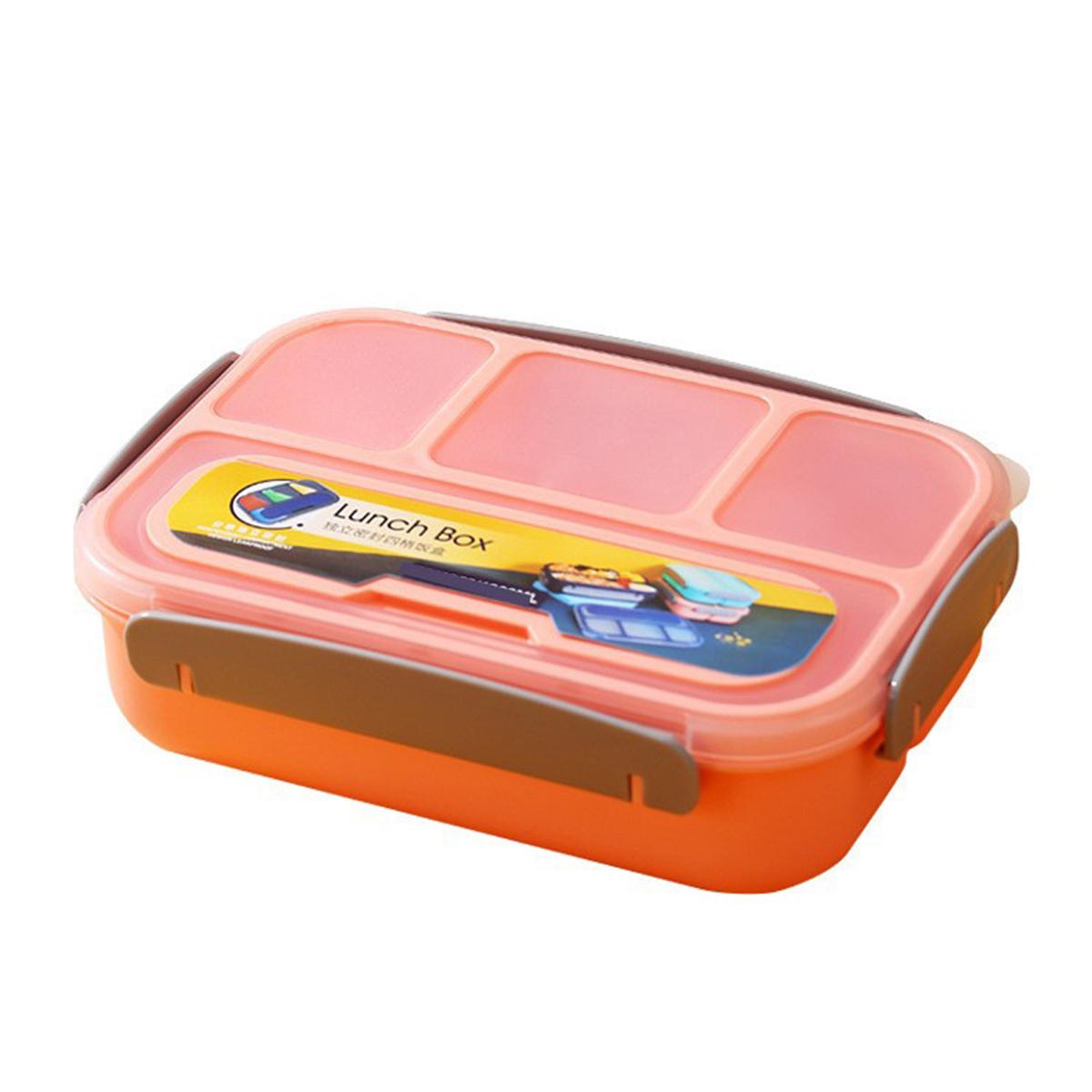 1Pc Single-Layer 4 Gird Lunch Box Portable Compartment Fruit Food Box Microwave Lunch Box Picnic Fresh Box