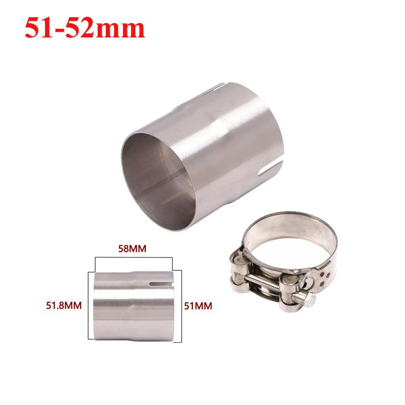 51mm To 52MM 54MM 56MM 58MM 62MM 64MM Motorcycle Exhaust Escape Convertor Adapter Link Pipe Tube Reducer 60mm Muffler Race