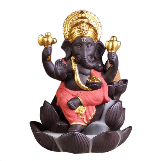 Lord Ganesha Indien Elefantengott Rückfluss Räuchergefäß Weihrauchbrenner Halter Geschenk Deko